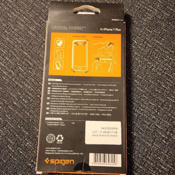 Spigen iPhone 7s Plus 7 Plus Phone Case Crystal Hybrid Universal Metal Kickstand - Picture 2 of 3